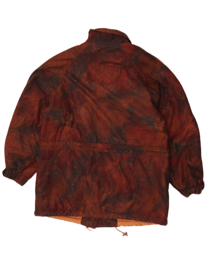 Giacca a vento vintage da donna UK 18 XL Poliestere floreale marrone