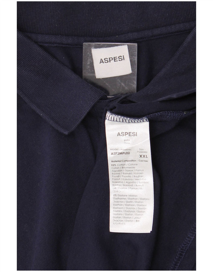 Polo da uomo ASPESI 2XL in cotone blu navy