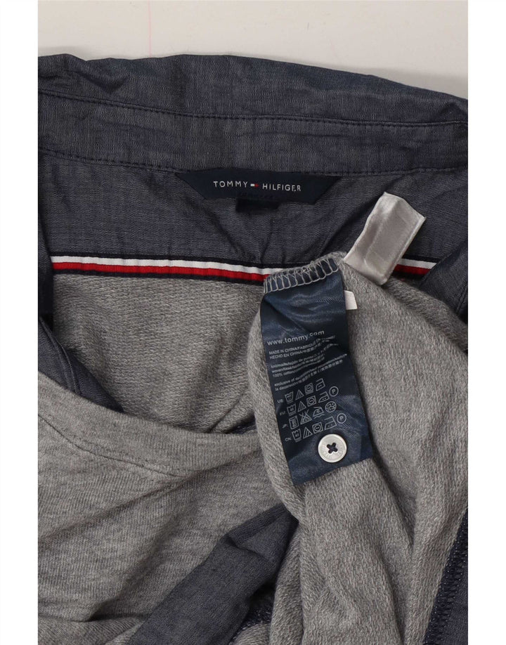 Felpa da donna Tommy Hilfiger Jumper UK 14 Cotone a righe grigio medio