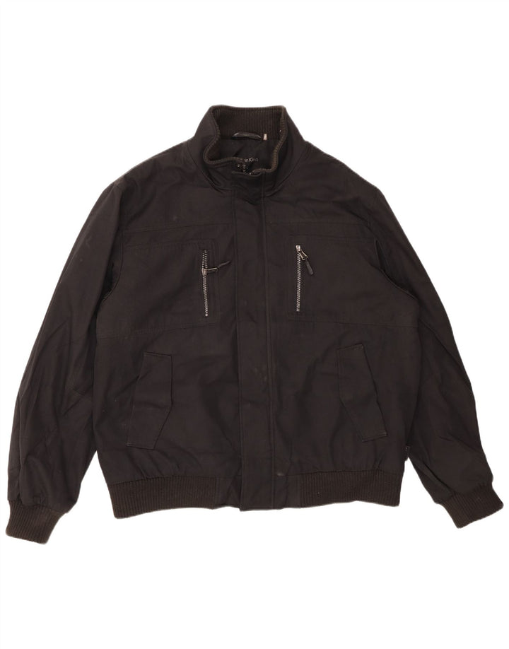 CALVIN KLEIN Giubbotto bomber da uomo UK 40 Large Nero Poliestere