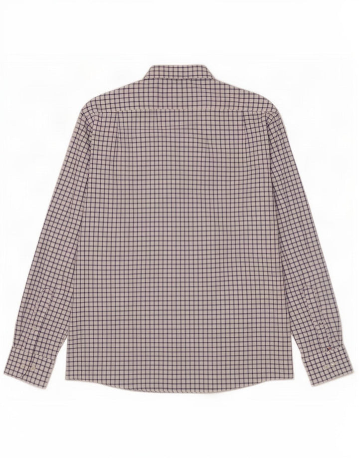 Camicia da uomo Tommy Hilfiger taglia 16 1/2 grande cotone a quadri bianchi