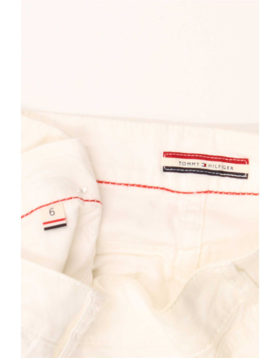 Pantaloncini chino da donna Tommy Hilfiger US 6 medi W32 cotone bianco