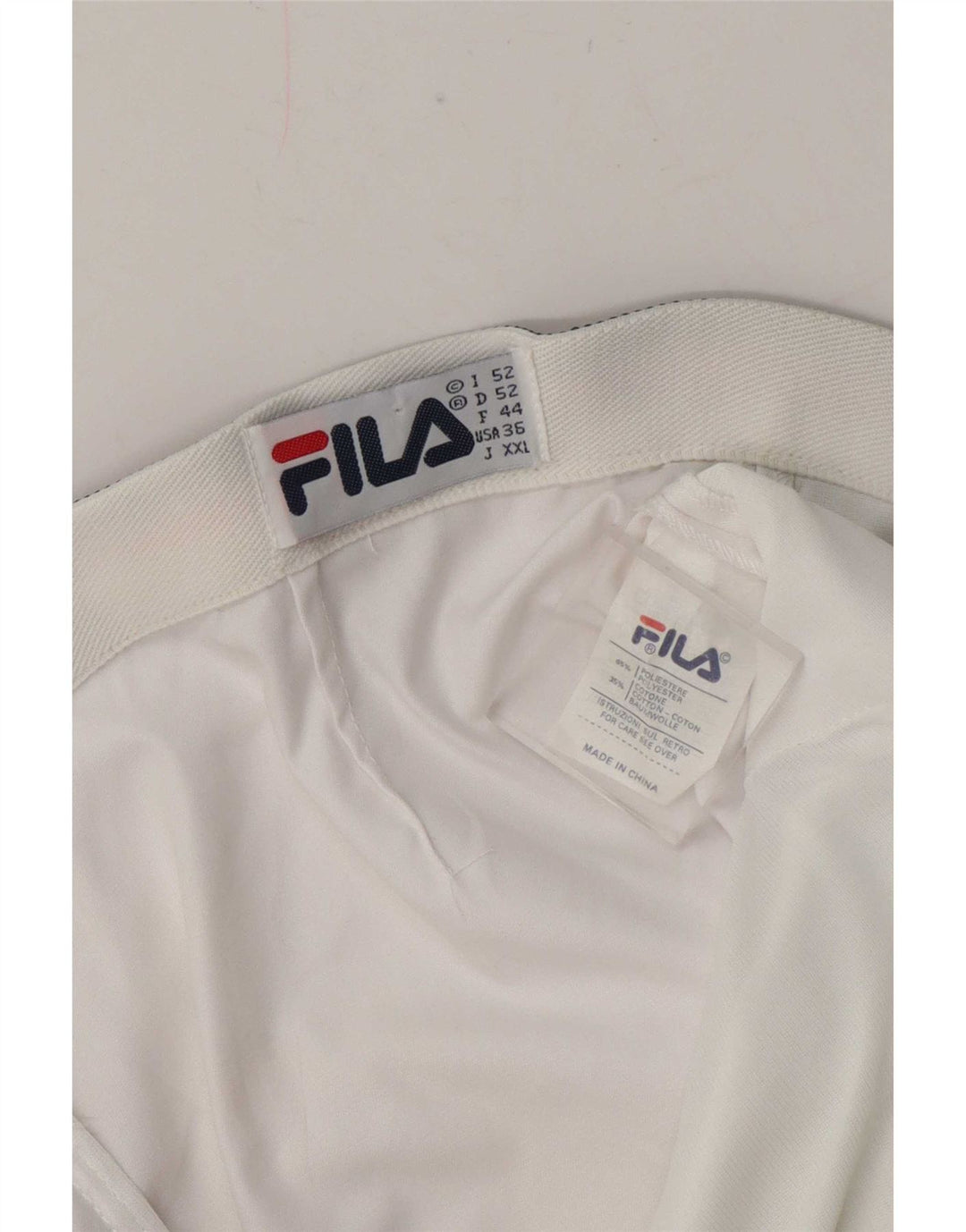 Pantaloncini chino pegged da uomo Fila IT 52 XL W38 poliestere color block bianco