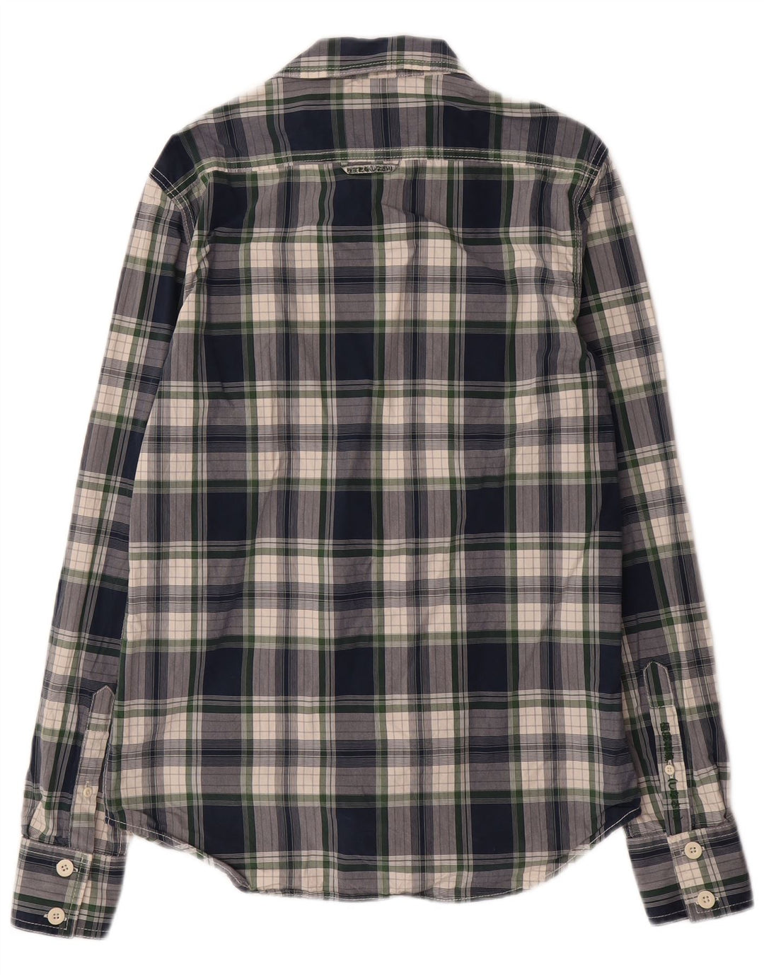 Camicia da uomo SUPERDRY grande cotone a quadri blu navy