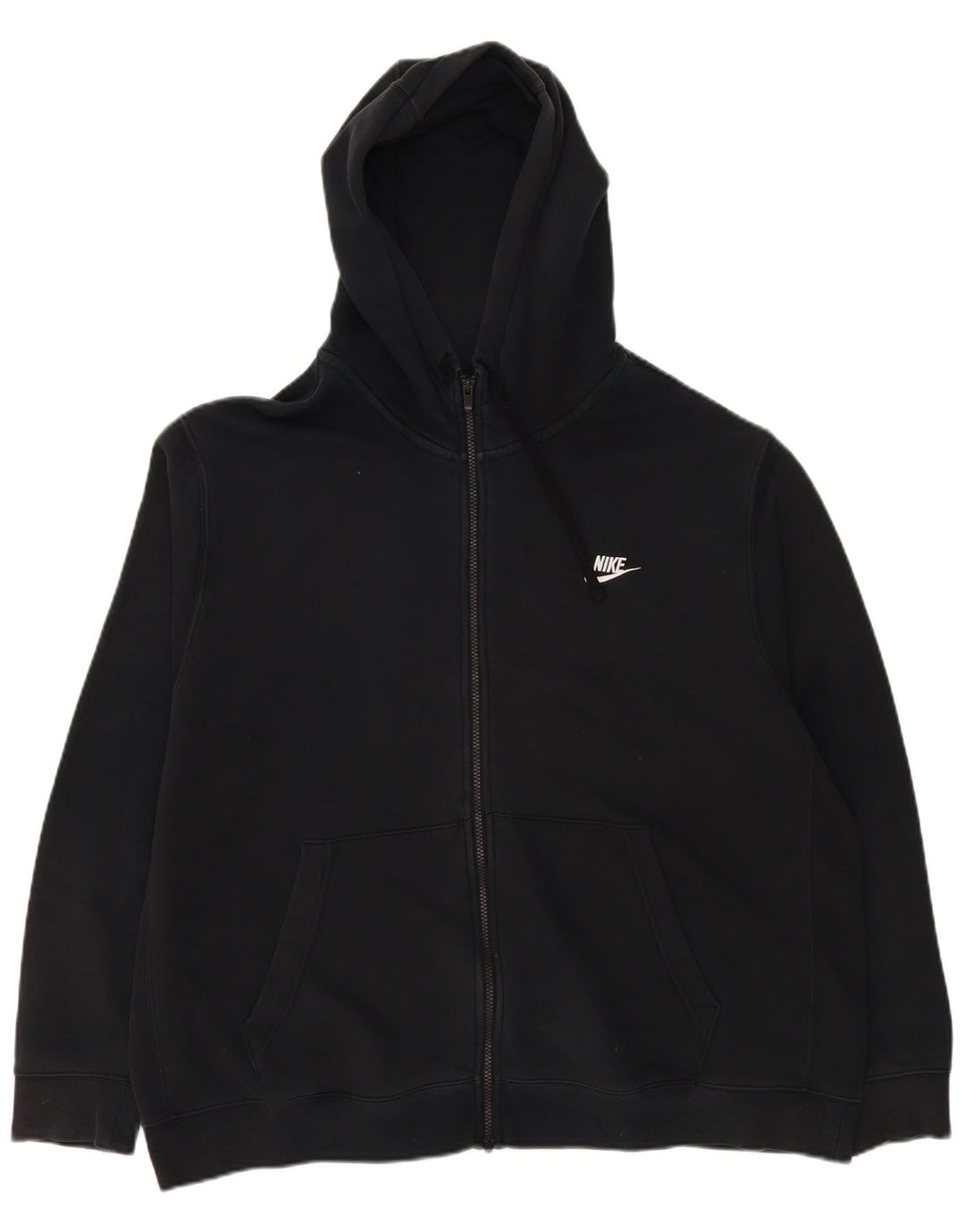 Felpa con cappuccio e zip da uomo Nike 2XL cotone nero