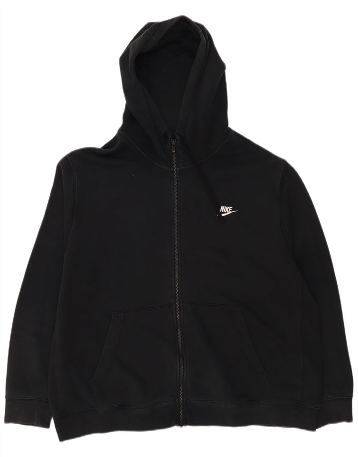 Felpa con cappuccio e zip da uomo Nike 2XL cotone nero