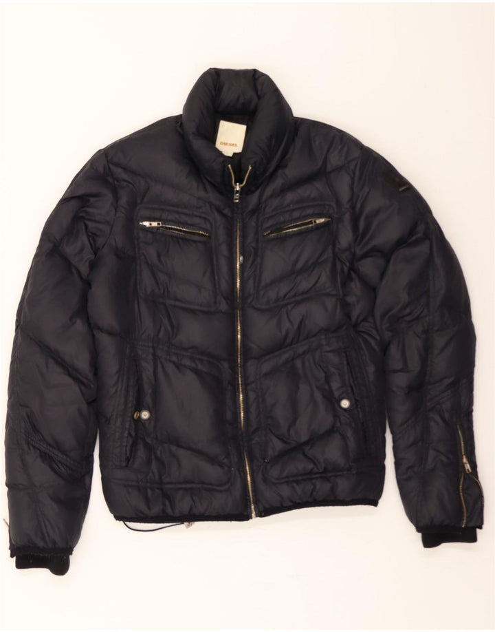 DIESEL Womens Padded Jacket UK 16 Large Black Vintage Diesel and Second-Hand Diesel from Messina Hembry 