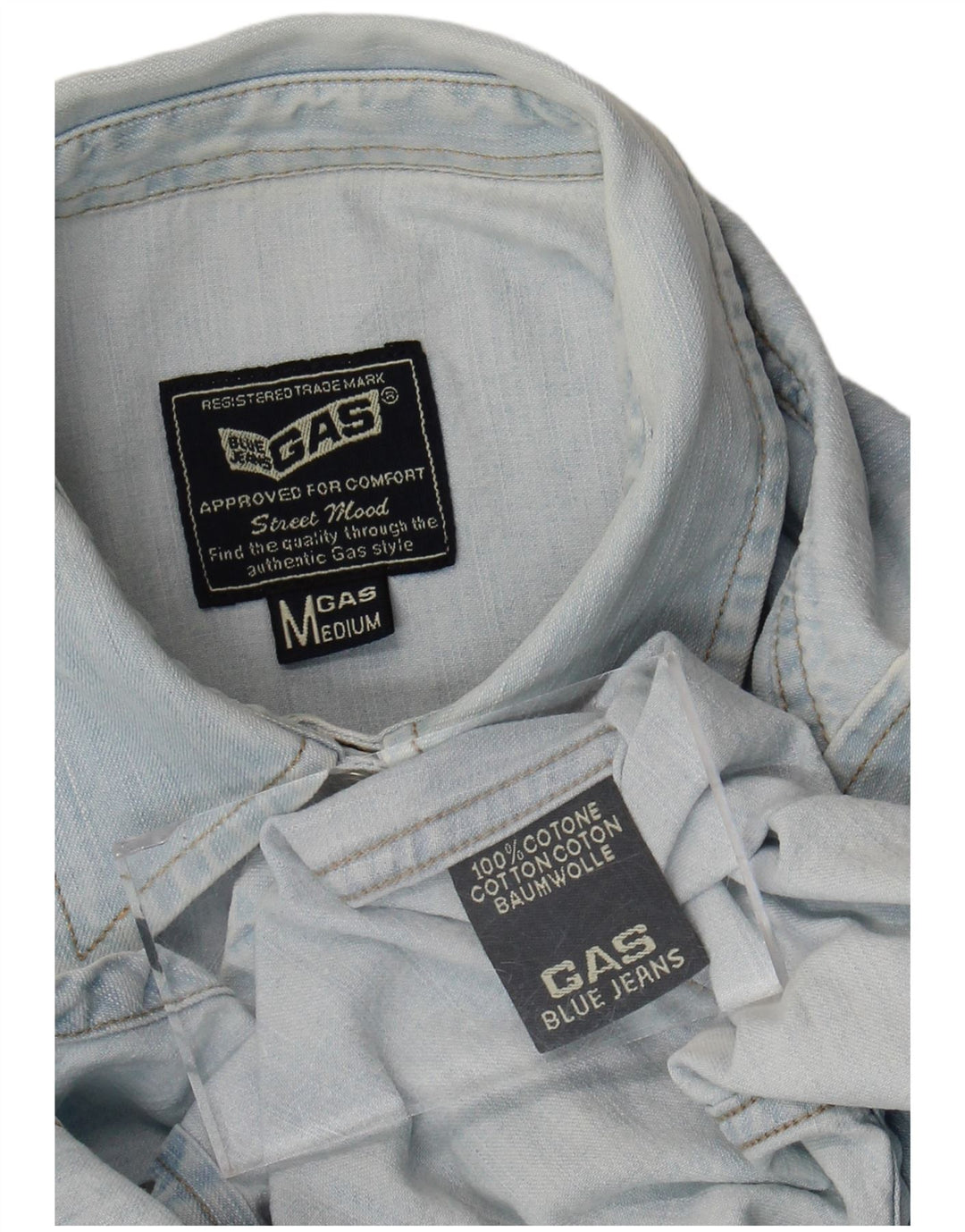 Camicia di jeans da donna Gas UK 12 Cotone blu medio