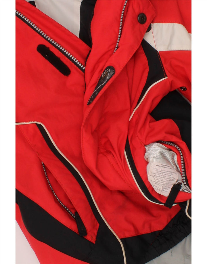 COLMAR Boys Hooded Windbreaker Jacket 7-8 Years Red Colourblock Polyamide Vintage Colmar and Second-Hand Colmar from Messina Hembry 