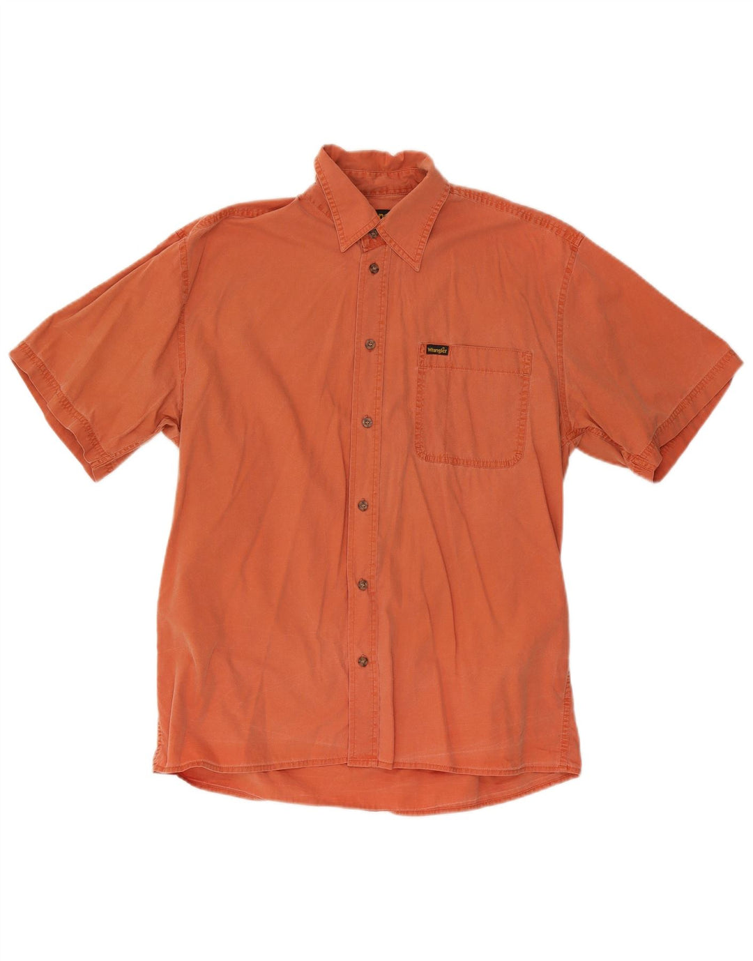 Camicia a maniche corte da uomo Wrangler in cotone arancione medio