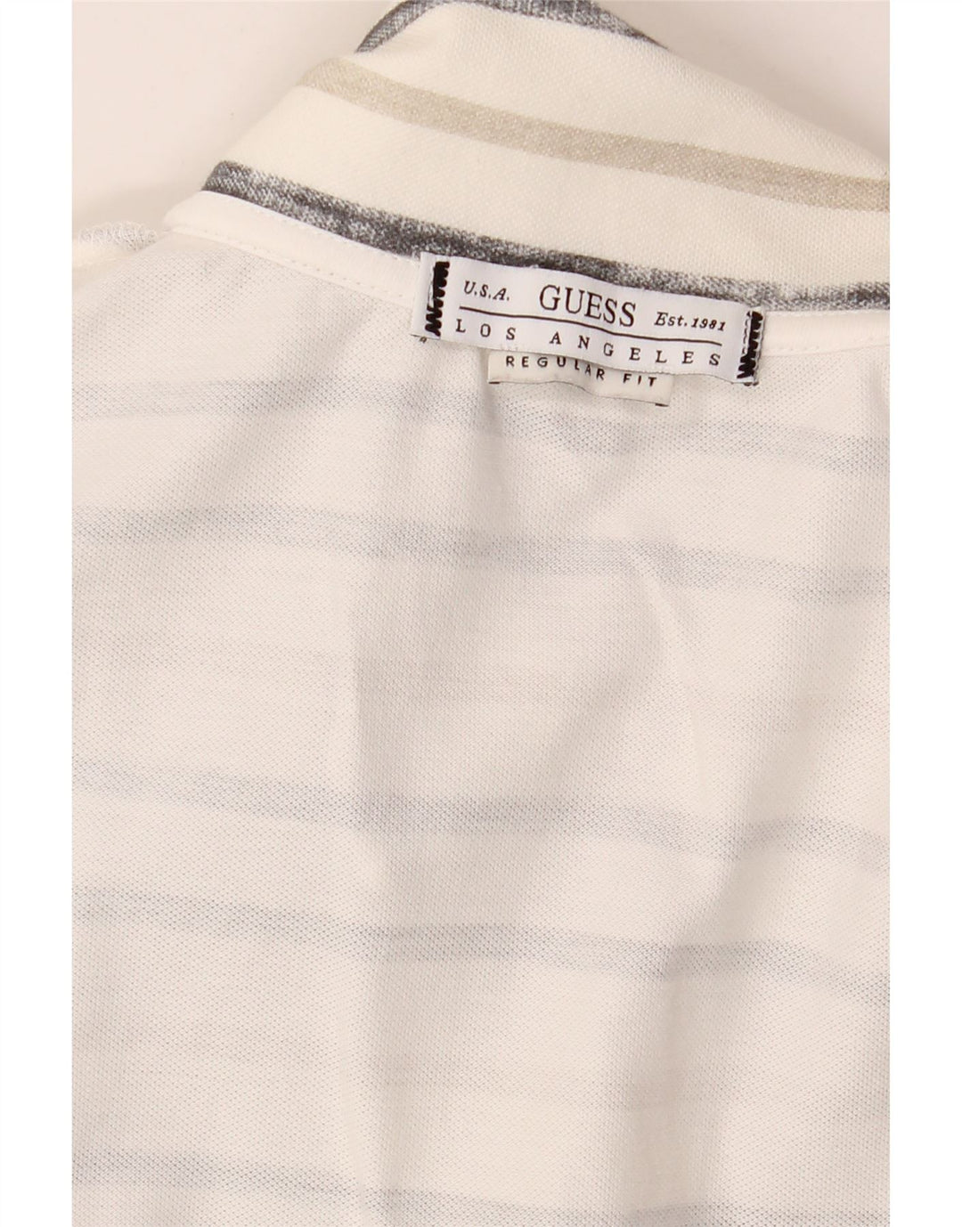 Polo da donna Guess Regular Fit UK 14 Large Off White Striped
