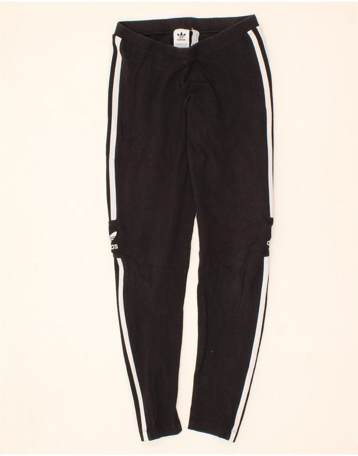 ADIDAS Womens Leggings UK 10 Small Black Cotton Vintage Adidas and Second-Hand Adidas from Messina Hembry 
