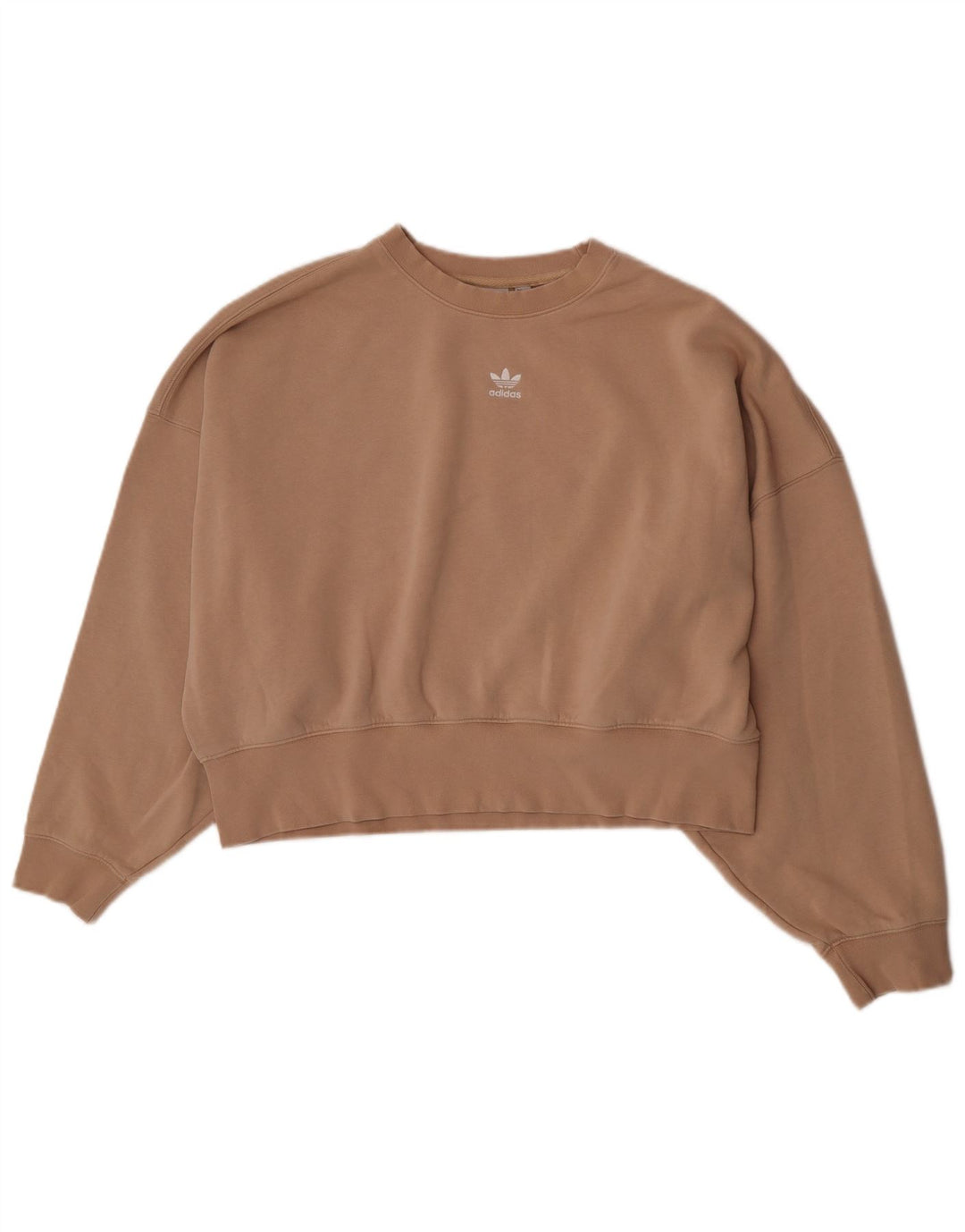 Felpa oversize corta Adidas da donna, maglione, UK 10, piccola, beige