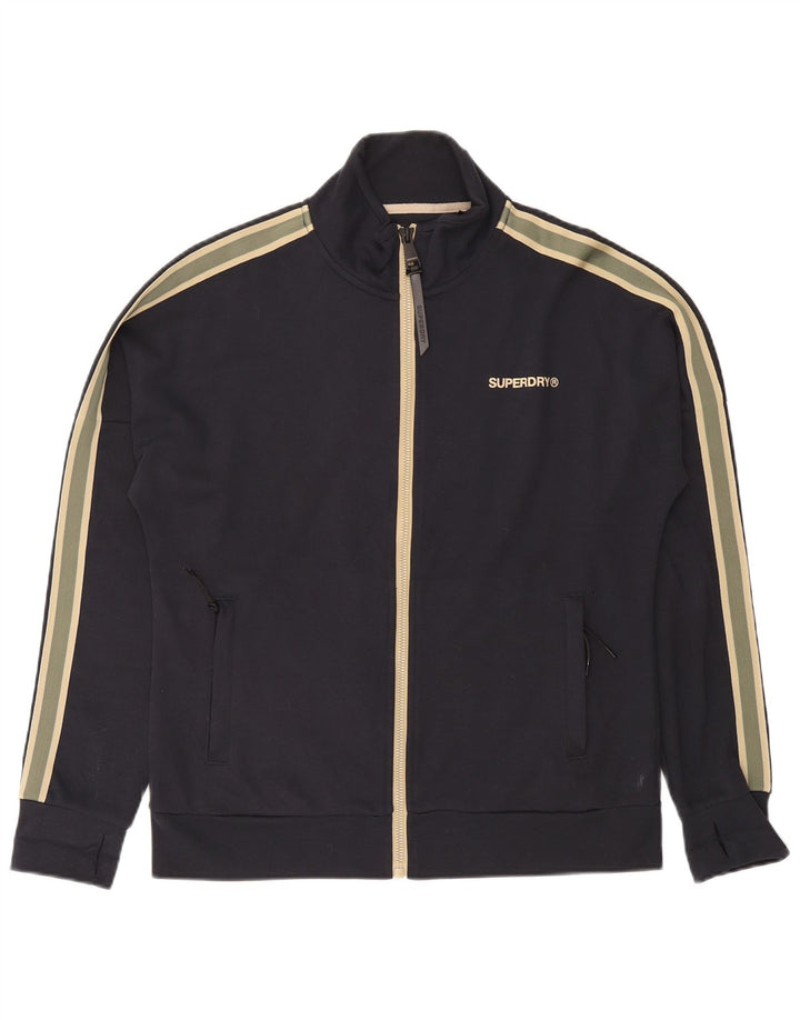 Giacca da tuta da uomo Superdry in cotone color block medio nero