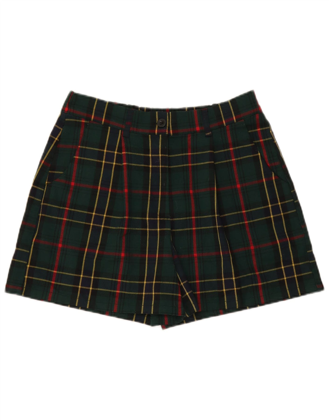 Pantaloncini chino da donna Nice & Chic grandi W32 in poliestere a quadri verdi