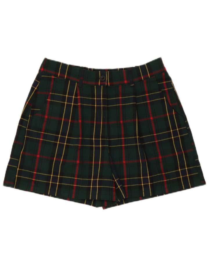 Pantaloncini chino da donna Nice & Chic grandi W32 in poliestere a quadri verdi