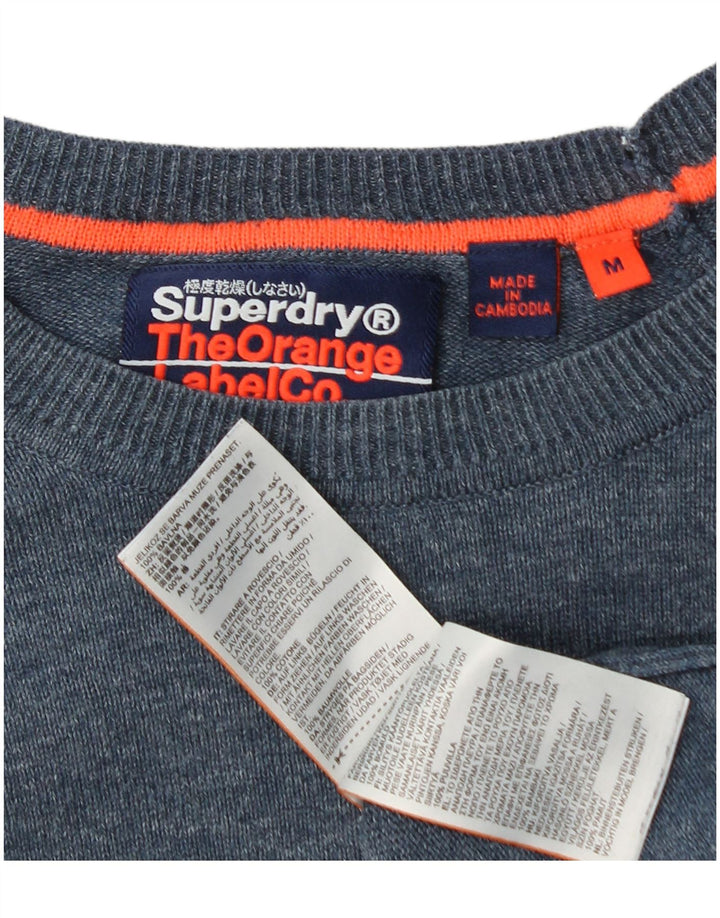 Maglione maglione da donna con scollo a barca Superdry UK 14 cotone blu medio