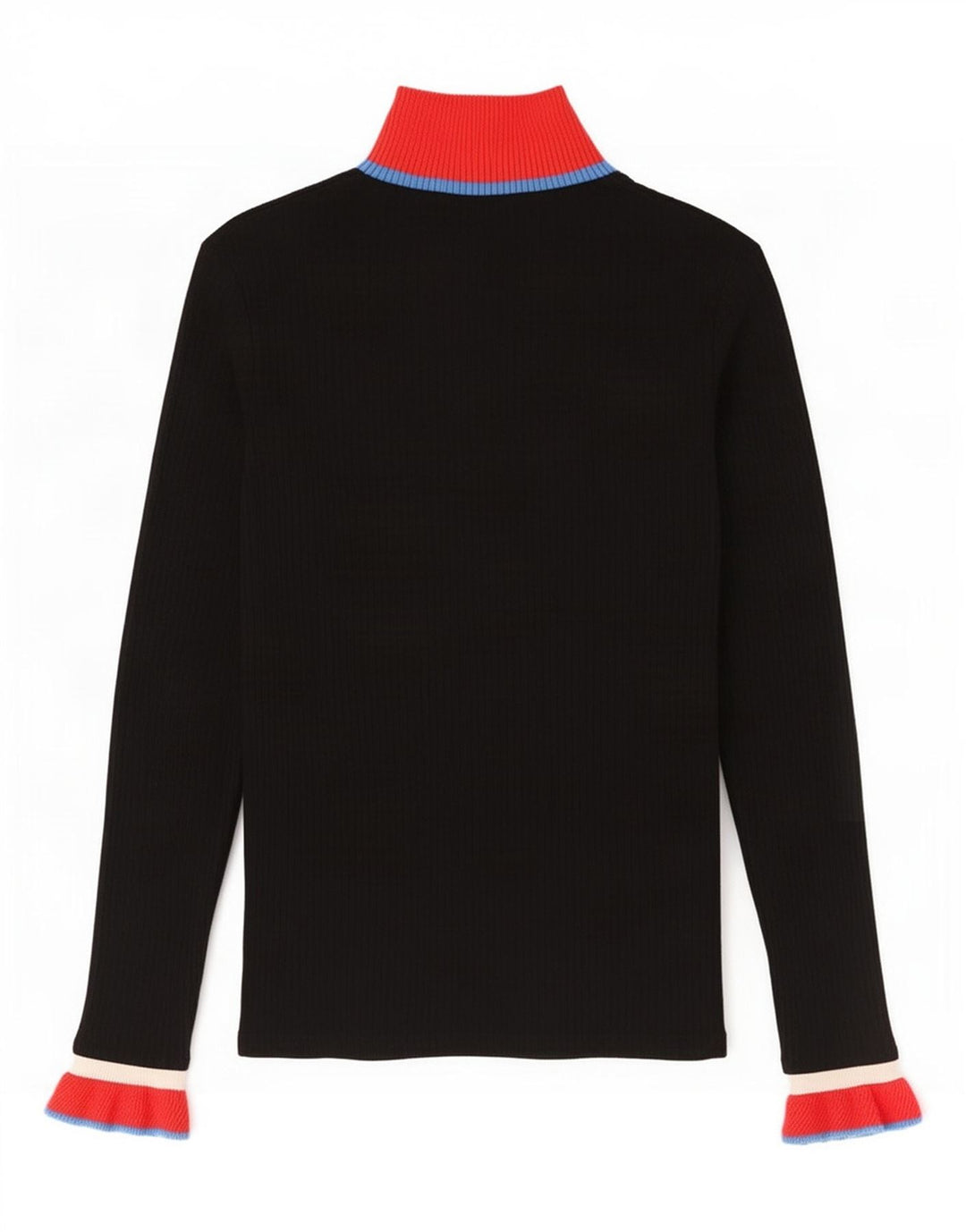Top Zara da donna a maniche lunghe UK 12 viscosa color block medio nero