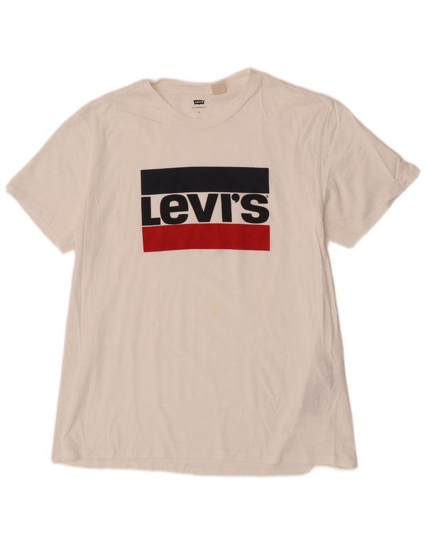 T-shirt grafica da uomo Levi's Top XL in cotone bianco