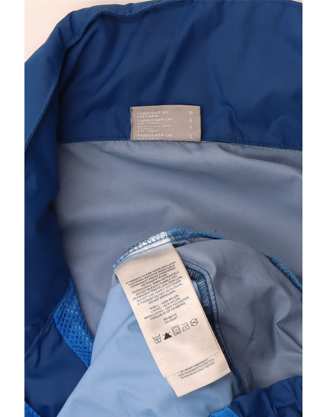 COLUMBIA Giacca antipioggia da uomo UK 40 Large Blu Colourblock Nylon