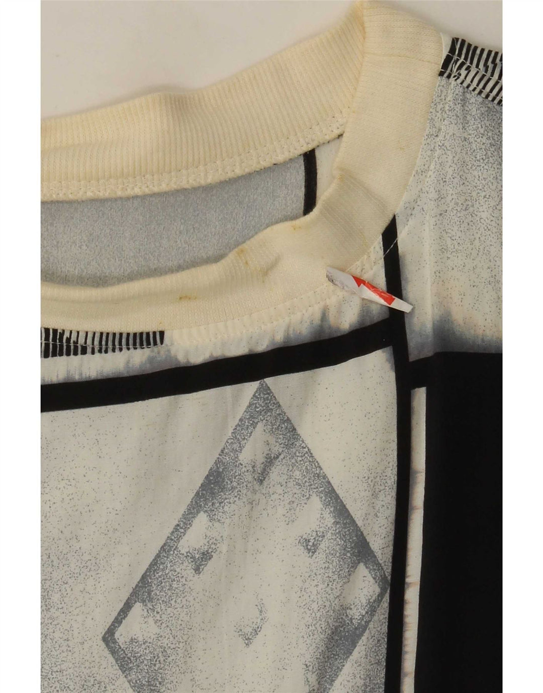 Camicia pullover a maniche corte da uomo vintage grande geometrica grigia