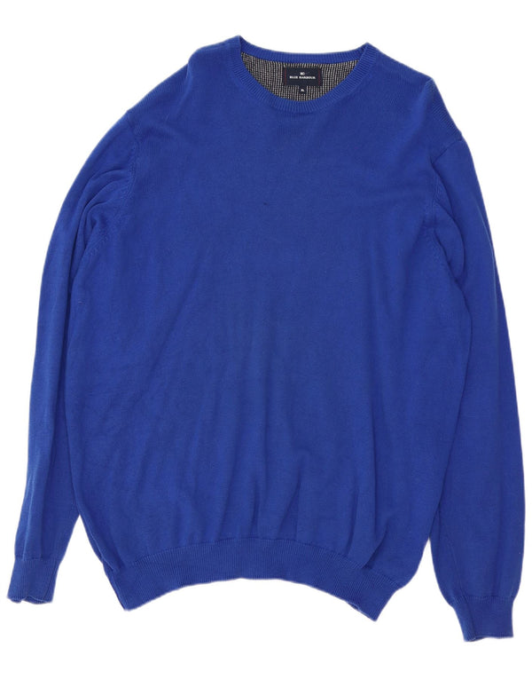 Maglione maglione girocollo da uomo Marks & Spencer blu Harbour XL cotone blu