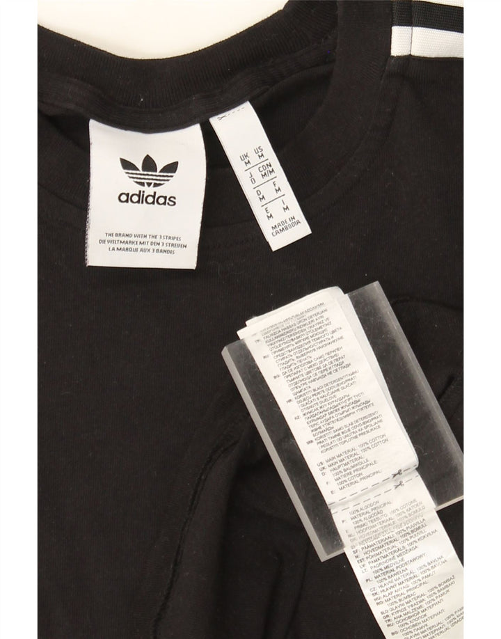 T-shirt Adidas da uomo Top media in cotone nero
