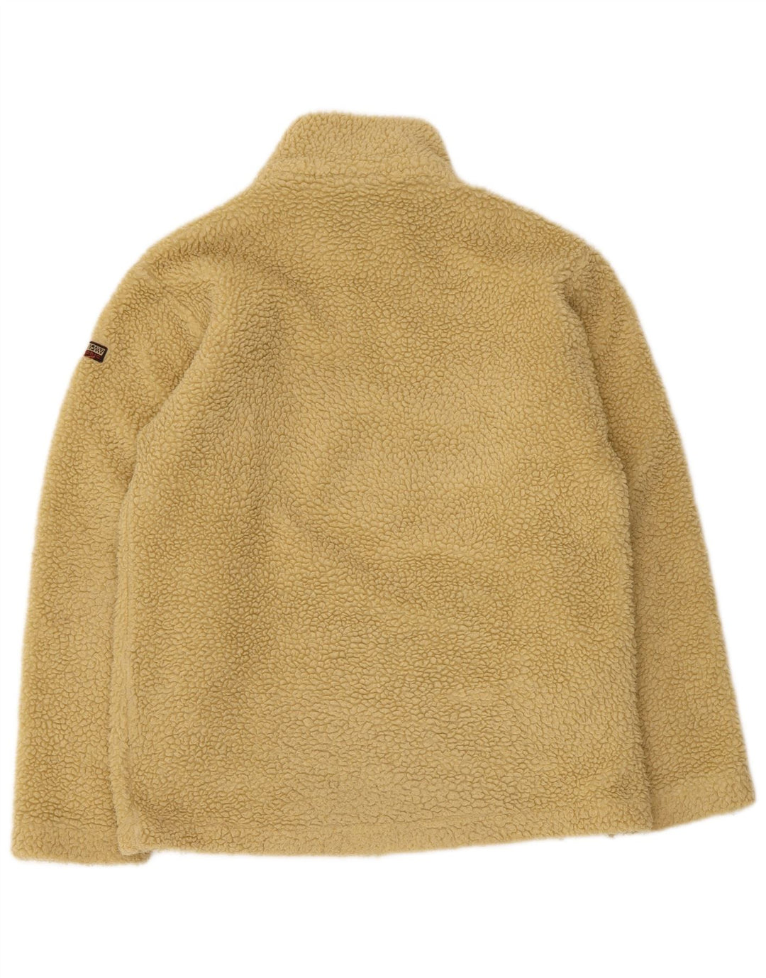 Maglione in pile da uomo Napapijri con collo a zip geografica, piccolo in poliestere beige