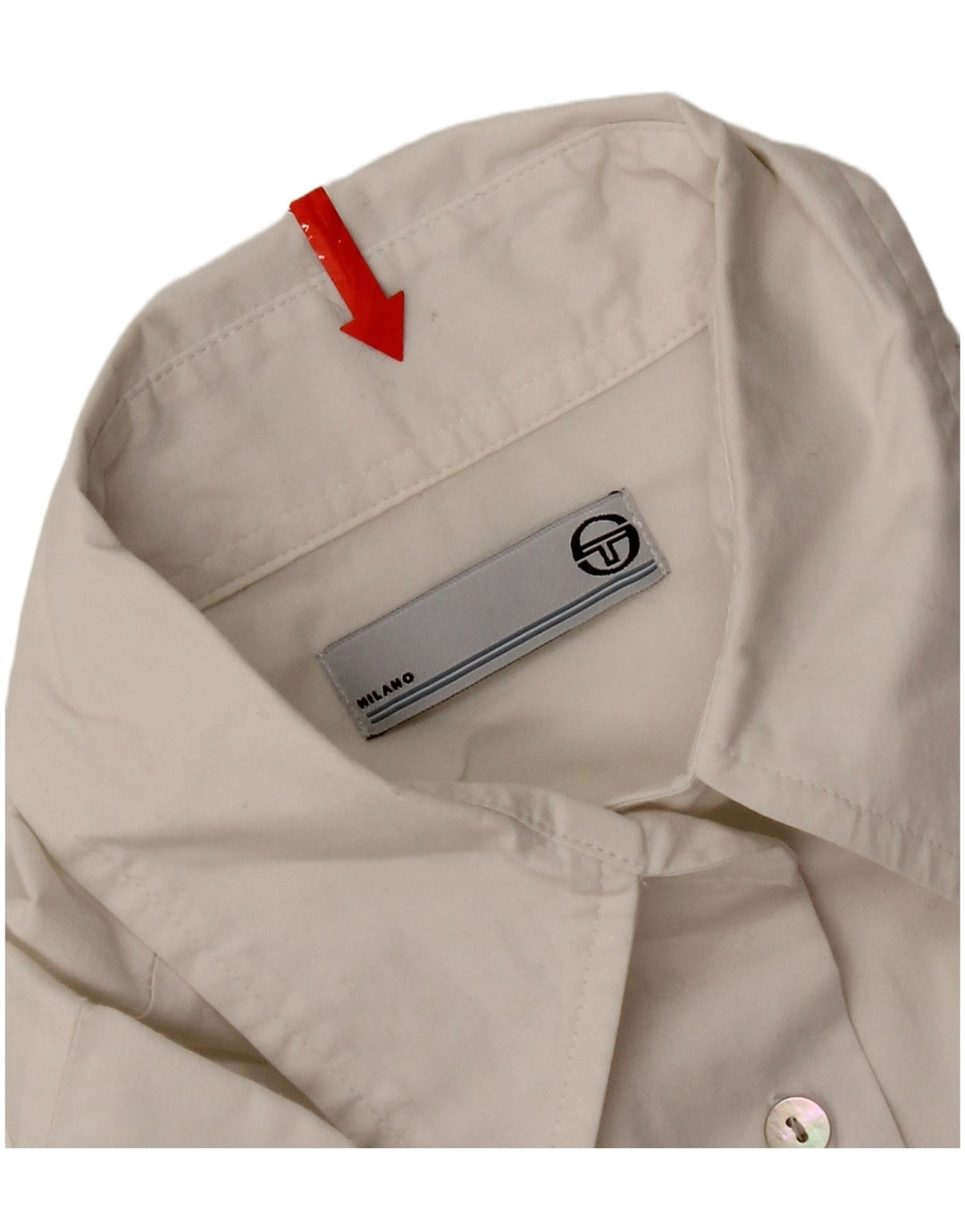 Camicia da donna Sergio Tacchini UK 14 grande cotone bianco