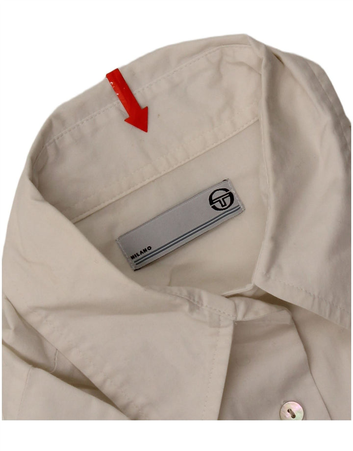 Camicia da donna Sergio Tacchini UK 14 grande cotone bianco