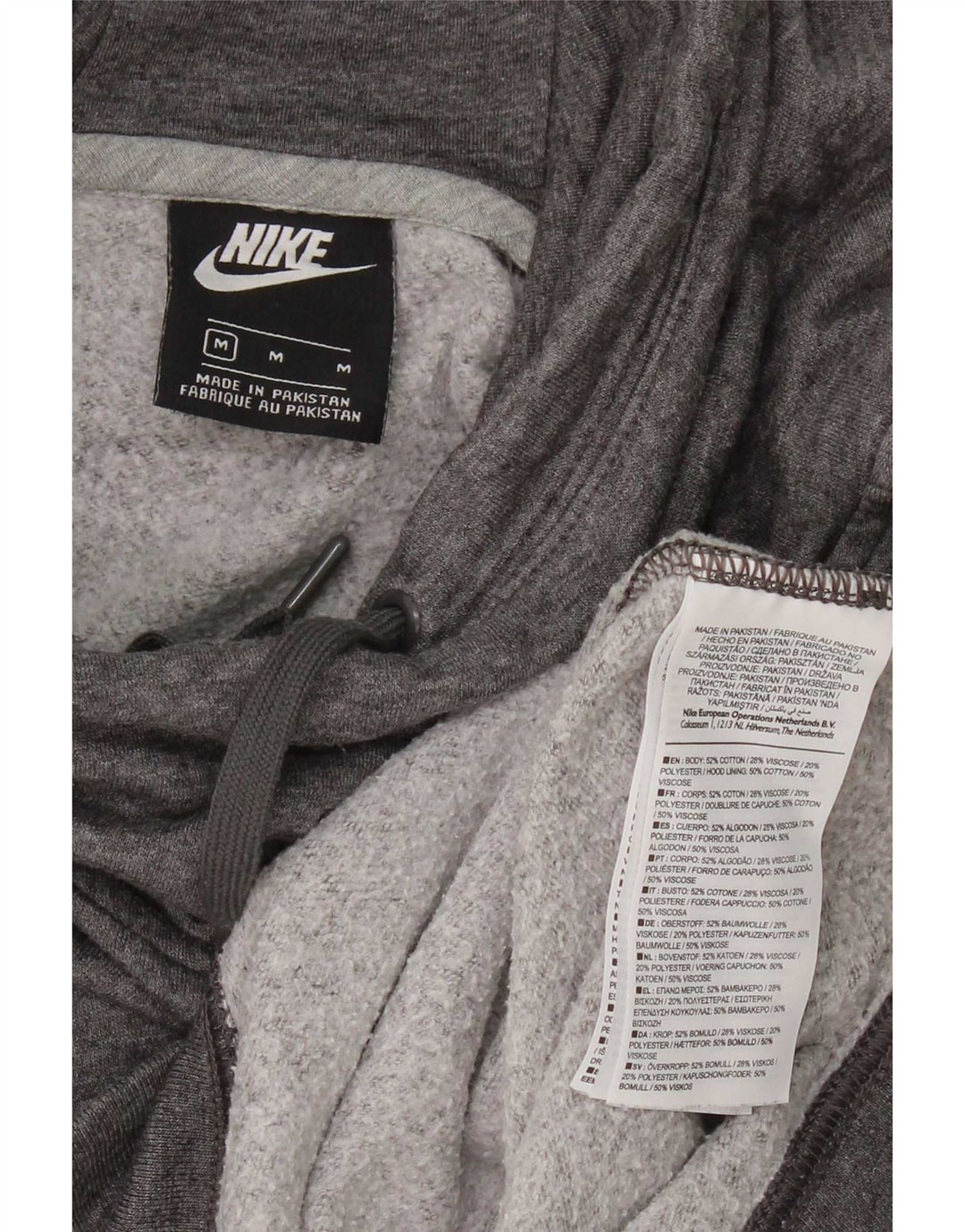 Felpa con cappuccio da donna Nike UK 14 cotone grigio medio