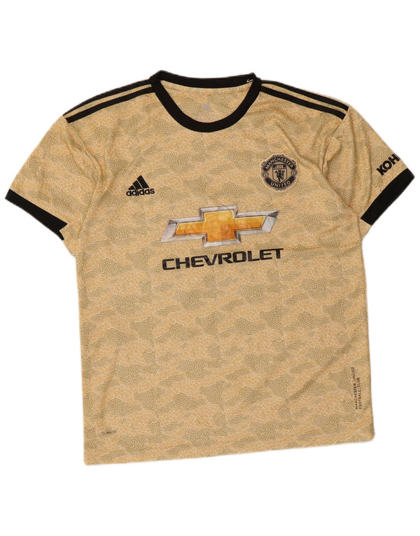 T-shirt grafica da uomo Adidas Manchester United Top giallo medio geometrico
