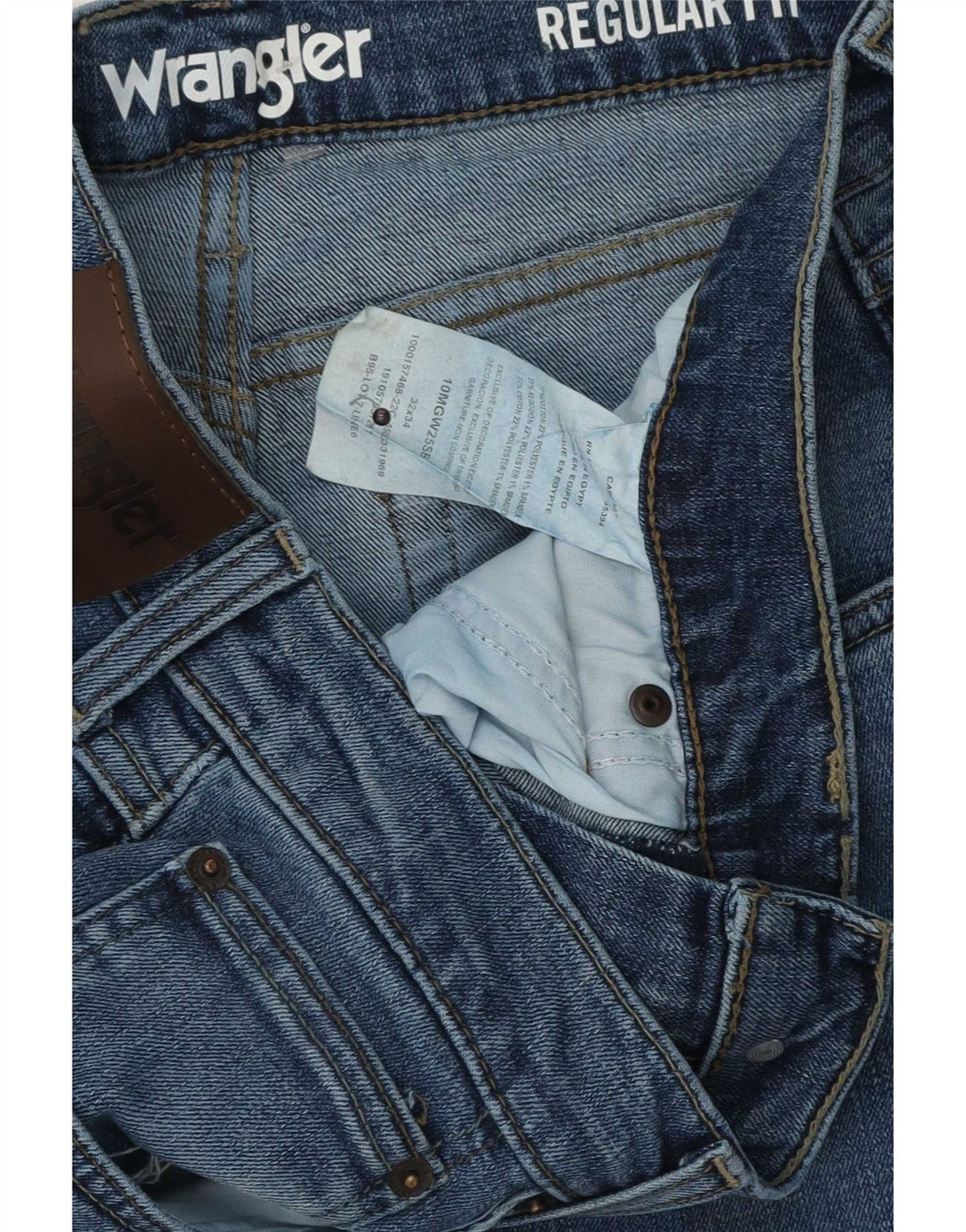 Jeans dritti da uomo Wrangler vestibilità regolare W32 L34 cotone blu