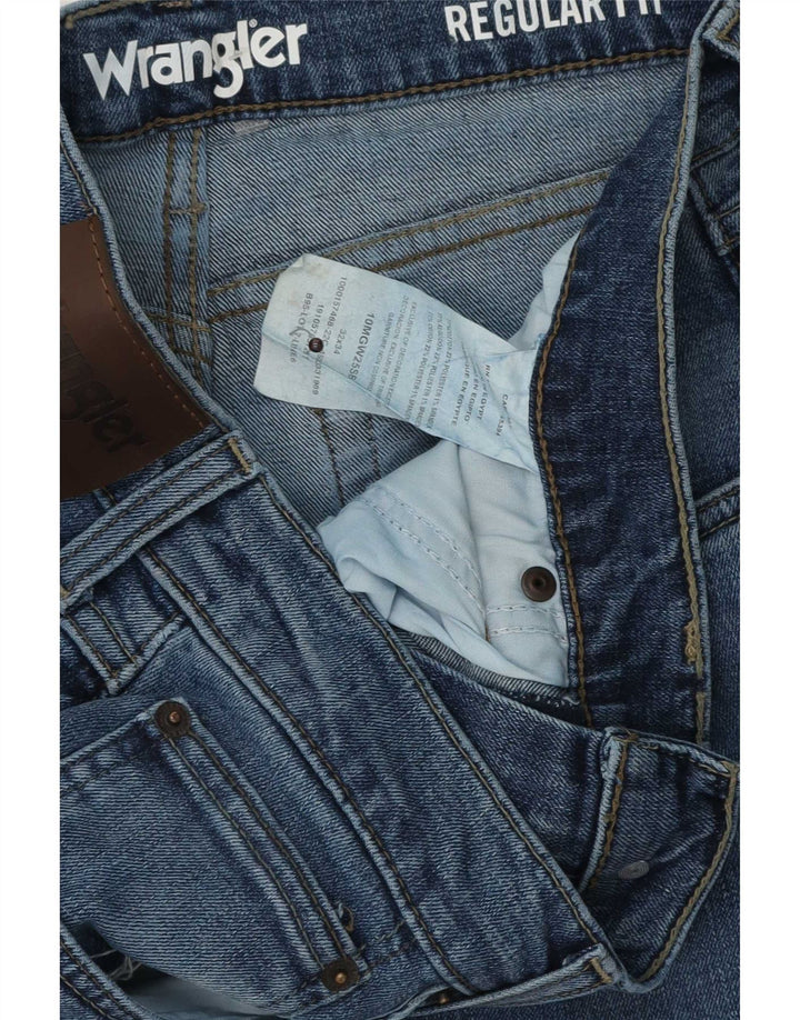 Jeans dritti da uomo Wrangler vestibilità regolare W32 L34 cotone blu