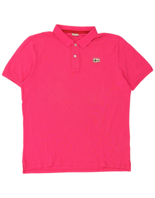 Polo da uomo Napapijri 2XL in cotone rosa