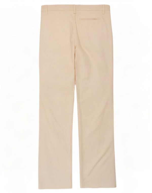 Pantaloni casual a gamba larga da donna Zara EU 42 Large W32 L31 Cotone bianco