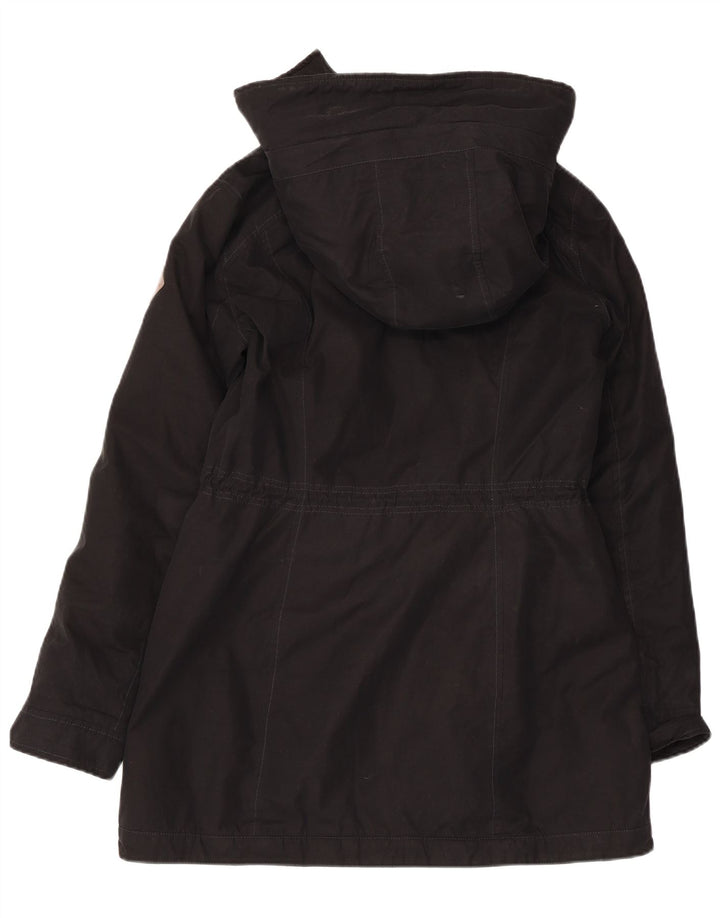 Giacca parka con cappuccio da donna HOLLISTER UK 14 poliestere nero medio