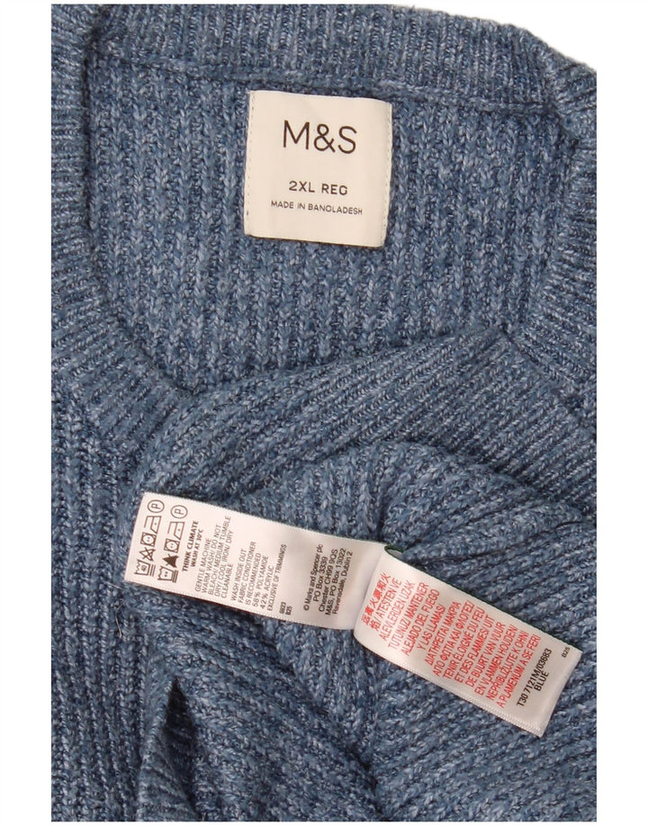 Maglione maglione girocollo da uomo Marks & Spencer 2XL poliammide screziato blu