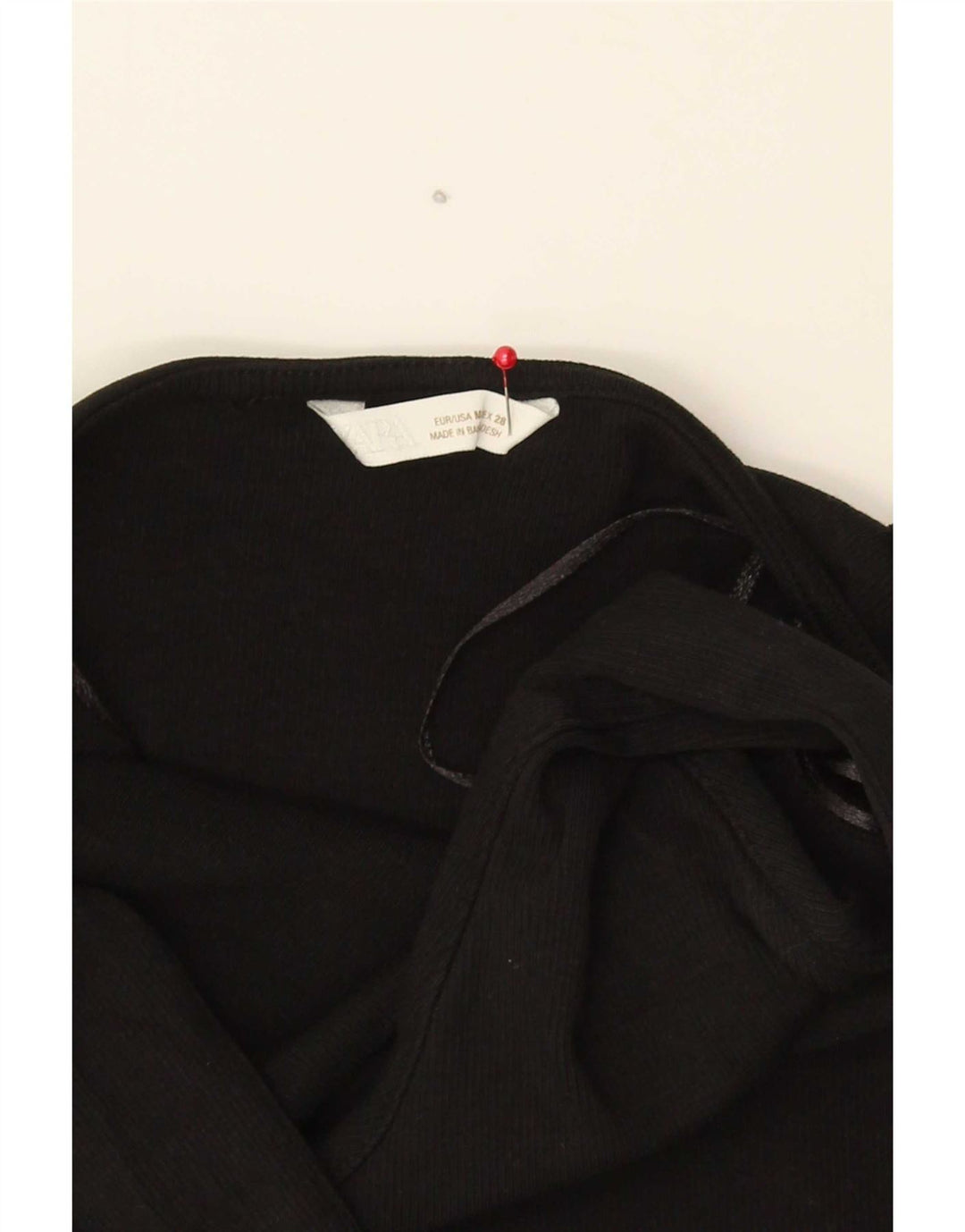 Top corto da donna Zara UK 12 cotone nero medio