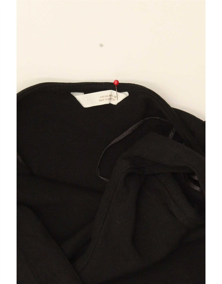 Top corto da donna Zara UK 12 cotone nero medio