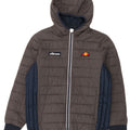 Giacca imbottita con cappuccio Ellesse per ragazzi 12-13 anni in nylon color block grigio