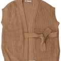 Maglione cardigan senza maniche oversize da donna ZARA UK 10 piccolo marrone