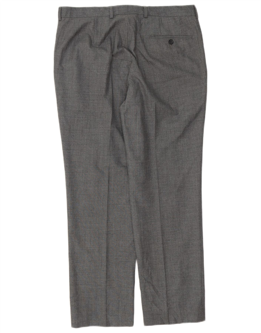 Pantaloni da abito dritti da uomo Marks & Spencer W34 L29 poliestere grigio