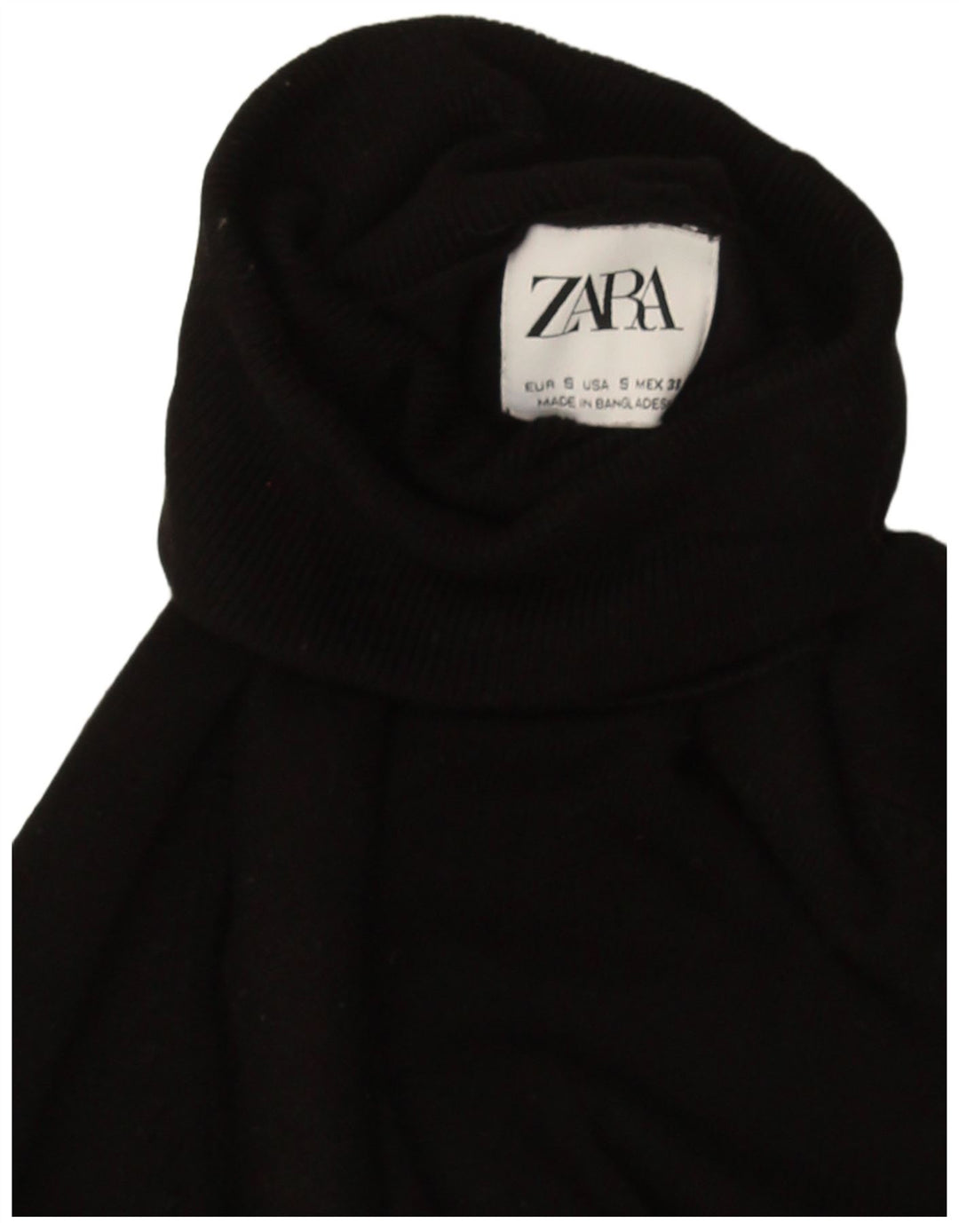 Maglione maglione collo alto da donna Zara UK 10 piccolo nero