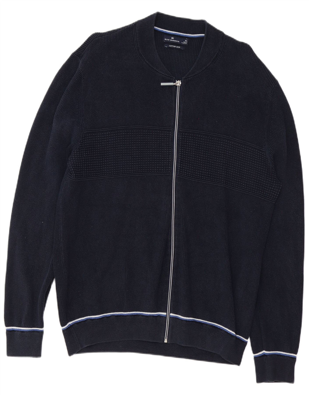 Maglione cardigan da uomo Blue Harbour XL in cotone blu scuro