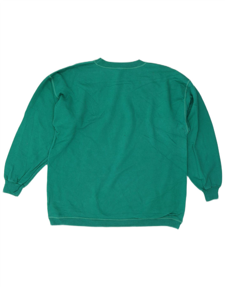 Felpa grafica da uomo Meeting, maglione grande, cotone turchese