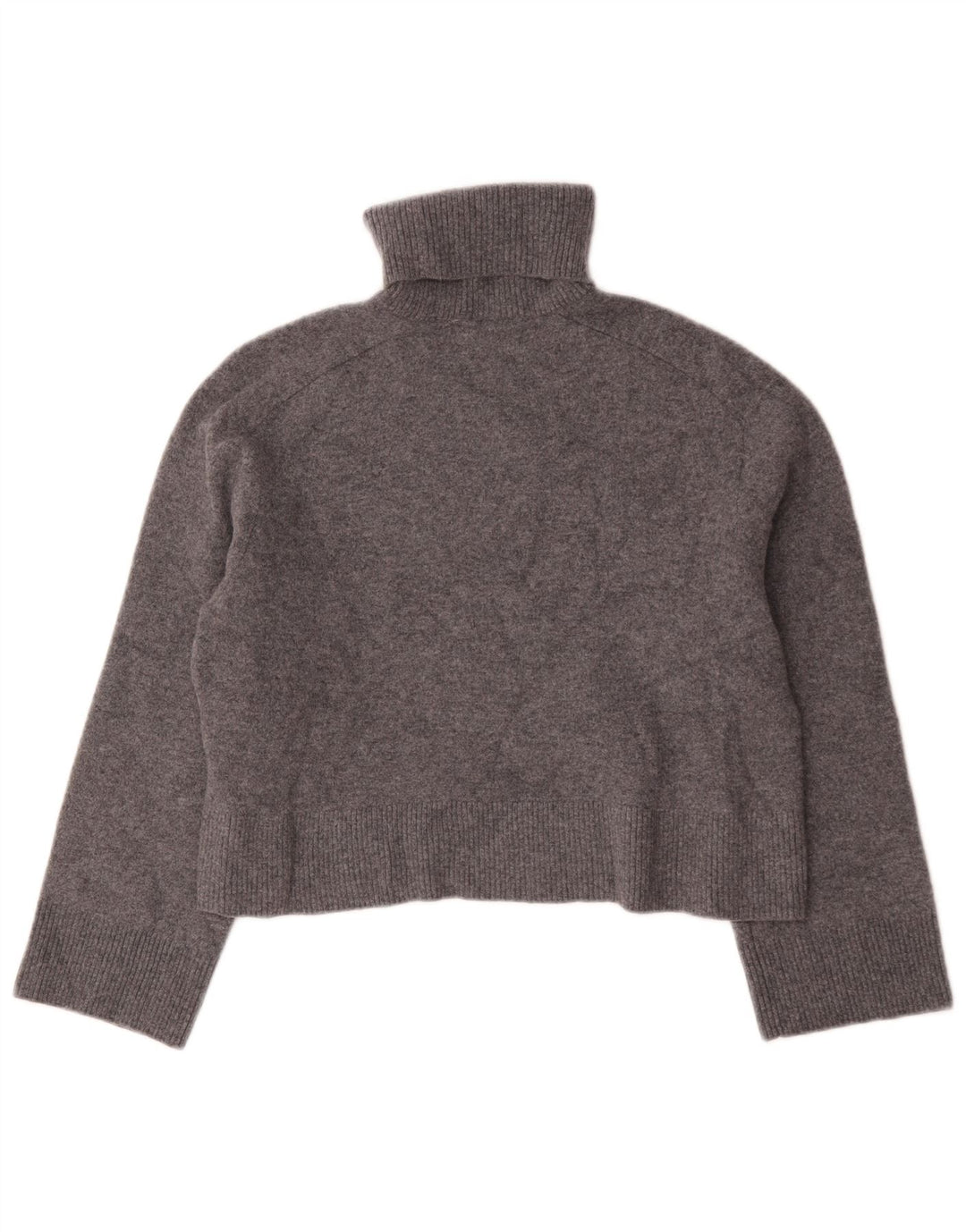 Maglione corto oversize a collo alto da donna Zara UK 10 piccolo in lana grigia