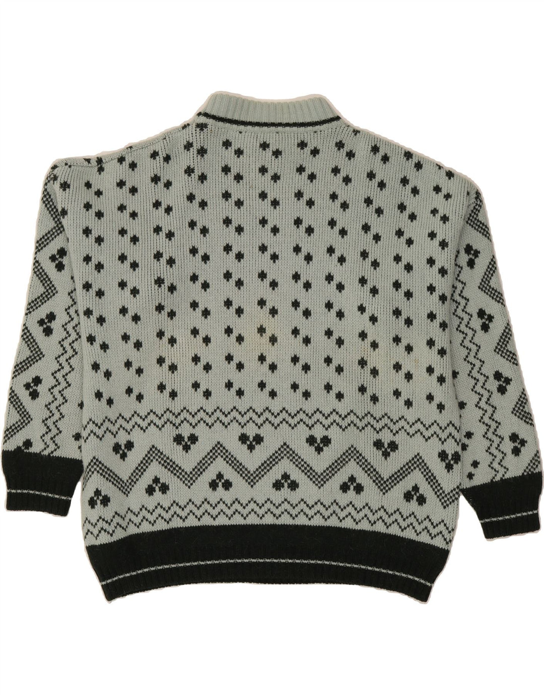 STEFANEL Womens Turtle Neck Jumper Sweater UK 22 3XL Grey Geometric Vintage Stefanel and Second-Hand Stefanel from Messina Hembry 