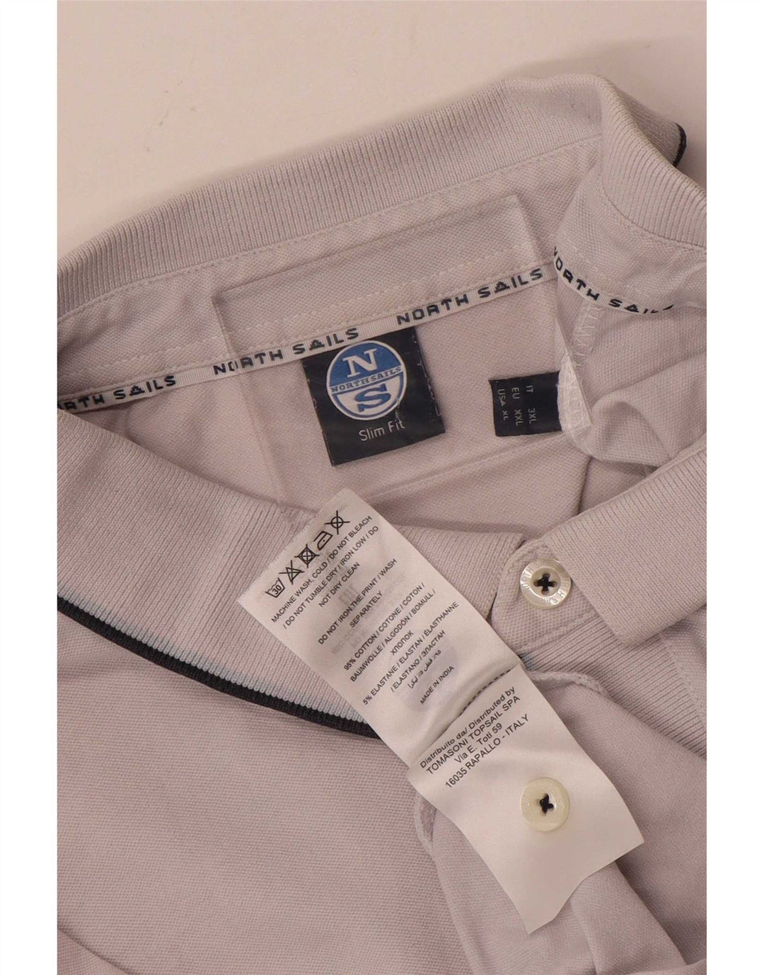 Polo North Sails da uomo slim fit XL in cotone grigio