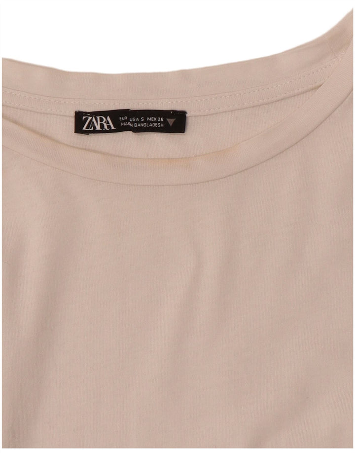 T-shirt Zara da donna Top UK 10 piccola bianca